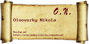 Olsovszky Nikola névjegykártya